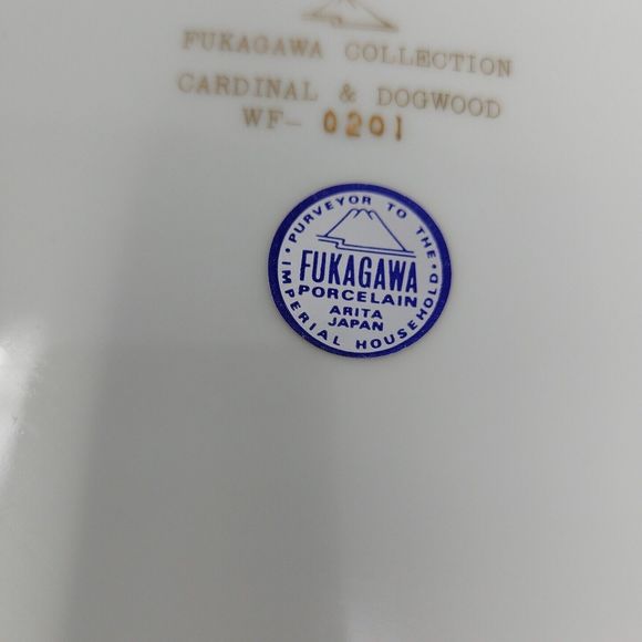 Fukagawa Arita Porcelain Plate Cardinal and Dogwood WF-0201 Made in Japan - Picture 7 of 10